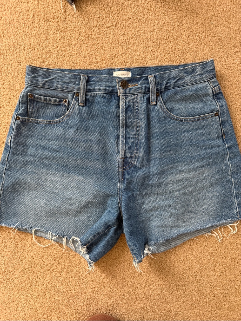 Z Supply Women's Medium Blue High-Rise Cutoff Denim Shorts